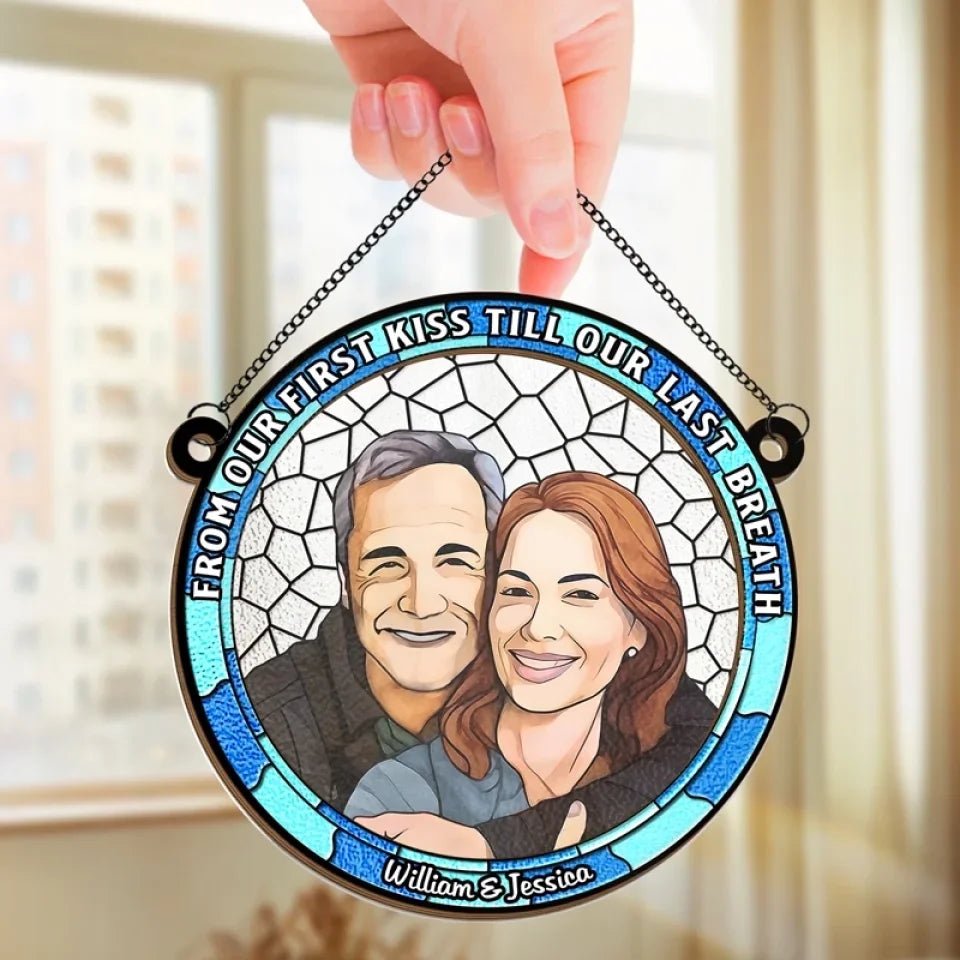 Custom Photo Every Day With You Is The Best Day Of My Life - Couple Personalized Window Hanging Suncatcher - Gift For Husband Wife, Anniversary 665430 - DiyGiftly
