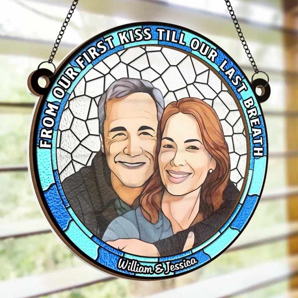 Custom Photo Every Day With You Is The Best Day Of My Life - Couple Personalized Window Hanging Suncatcher - Gift For Husband Wife, Anniversary 665430 - DiyGiftly
