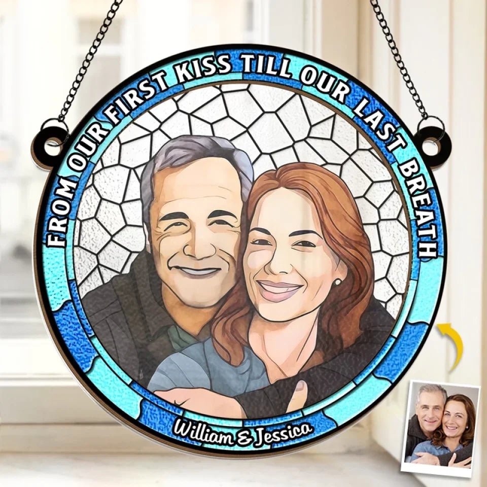 Custom Photo Every Day With You Is The Best Day Of My Life - Couple Personalized Window Hanging Suncatcher - Gift For Husband Wife, Anniversary 665430 - DiyGiftly