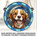 loss of dog gift suncatcher ornament personalized photo window hanging keepsake detail view