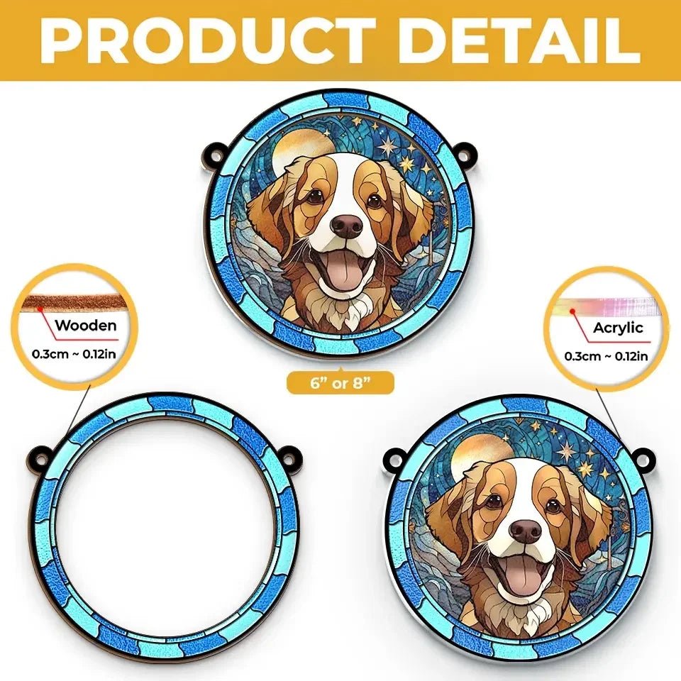 suncatcher ornament personalized photo loss of dog gift window hanging keepsake design preview