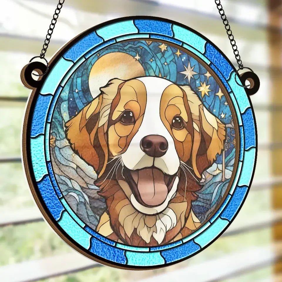 personalized photo suncatcher ornament loss of dog gift window hanging keepsake personalized preview