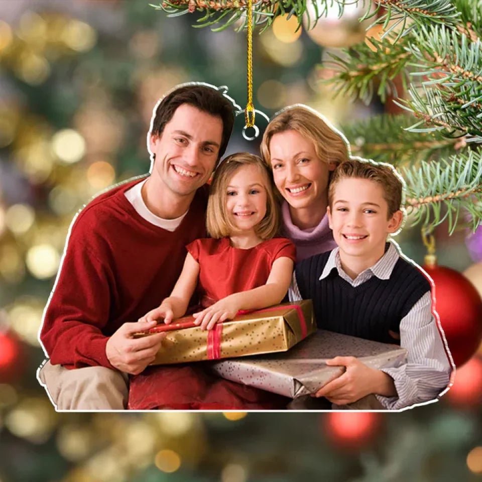Custom Photo Family Christmas - Personalized Custom Acrylic Ornament 693075 - DiyGiftly