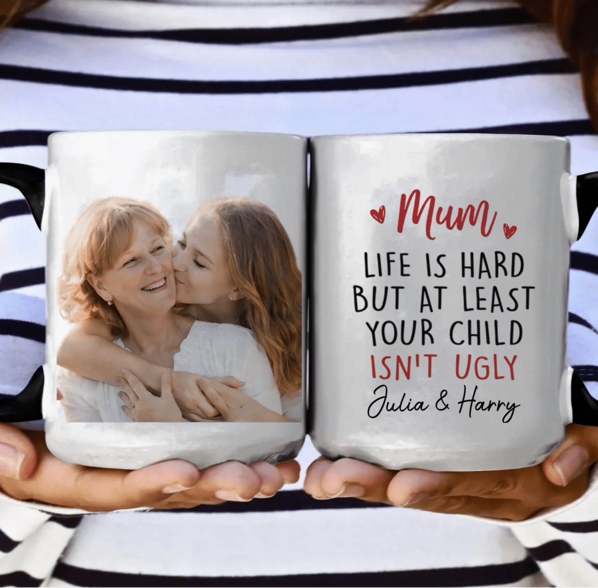 Custom Photo Family Mug - Treasured Moments Forever Linked - Personalized Mother's Day Gift for Mom 1121138 - DiyGiftly