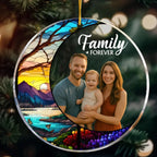 Custom Photo Family - Stained Glass - Personalized Acrylic Photo Ornament 685822 - DiyGiftly