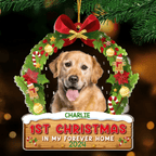 Custom Photo First Christmas In My Forever Home - Dog & Cat Personalized Custom Ornament - Acrylic Custom Shaped - Christmas Gift For Pet Owners, Pet Lovers 671536 - DiyGiftly