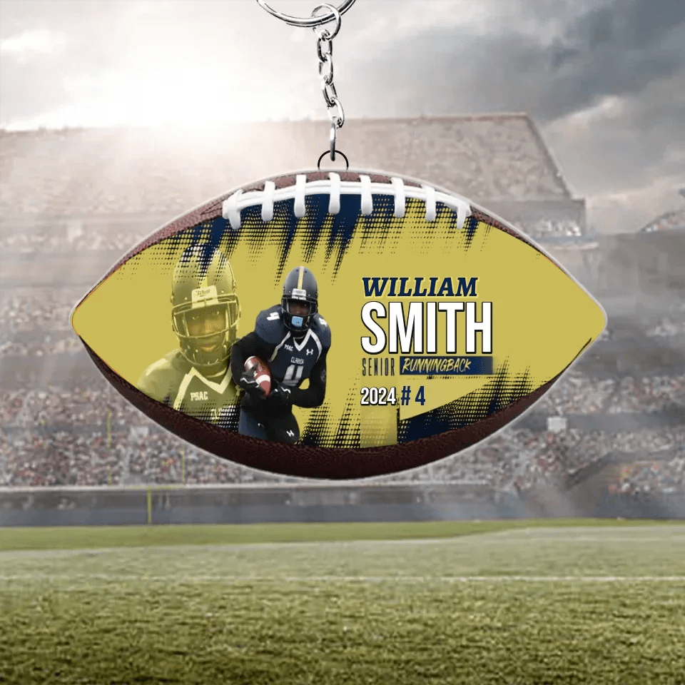 Custom Photo Football - Football Gift Ideas - Personalized Football Keychain 737740 - DiyGiftly
