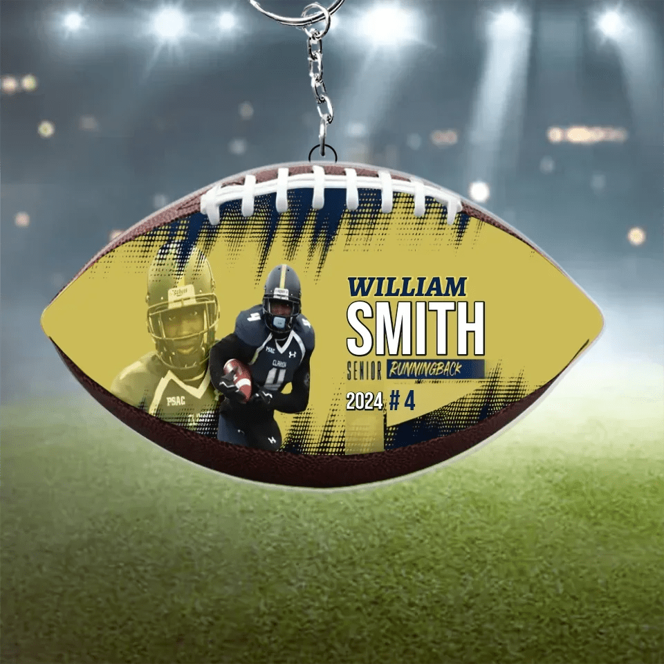 Custom Photo Football - Football Gift Ideas - Personalized Football Keychain 737740 - DiyGiftly