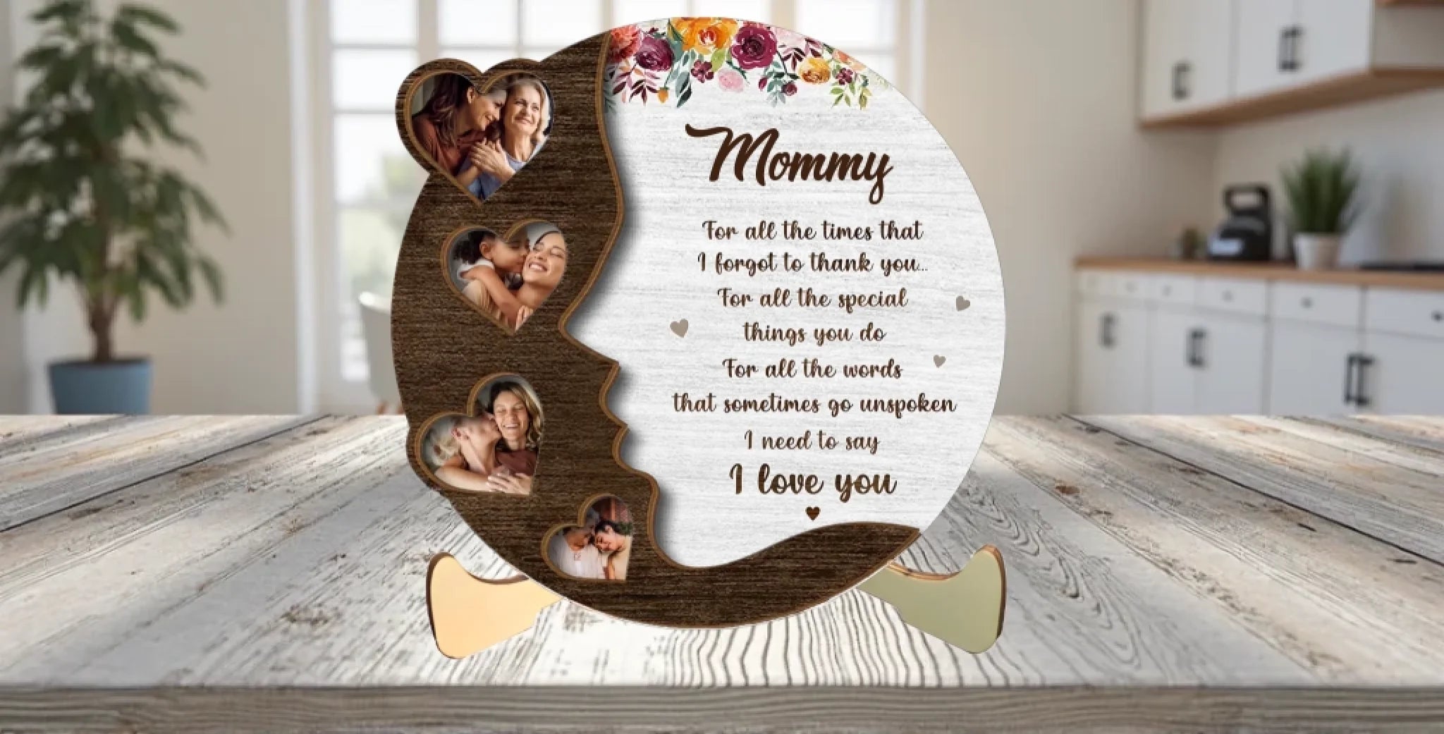 Custom Photo For All The Special Things You Do – Family Personalized 2 - Layered Wooden Plaque with Stand, Thoughtful Housewarming Gift for Mom & Grandma 1122218 - DiyGiftly