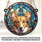 loss of dog gift suncatcher ornament personalized photo window hanging keepsake detail view