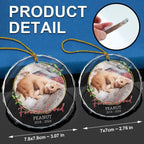 Custom Photo Forever Loved Memorial - Personalized Circle Glass Ornament 688293 - DiyGiftly