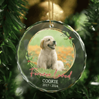 Custom Photo Forever Loved Memorial - Personalized Circle Glass Ornament 688293 - DiyGiftly