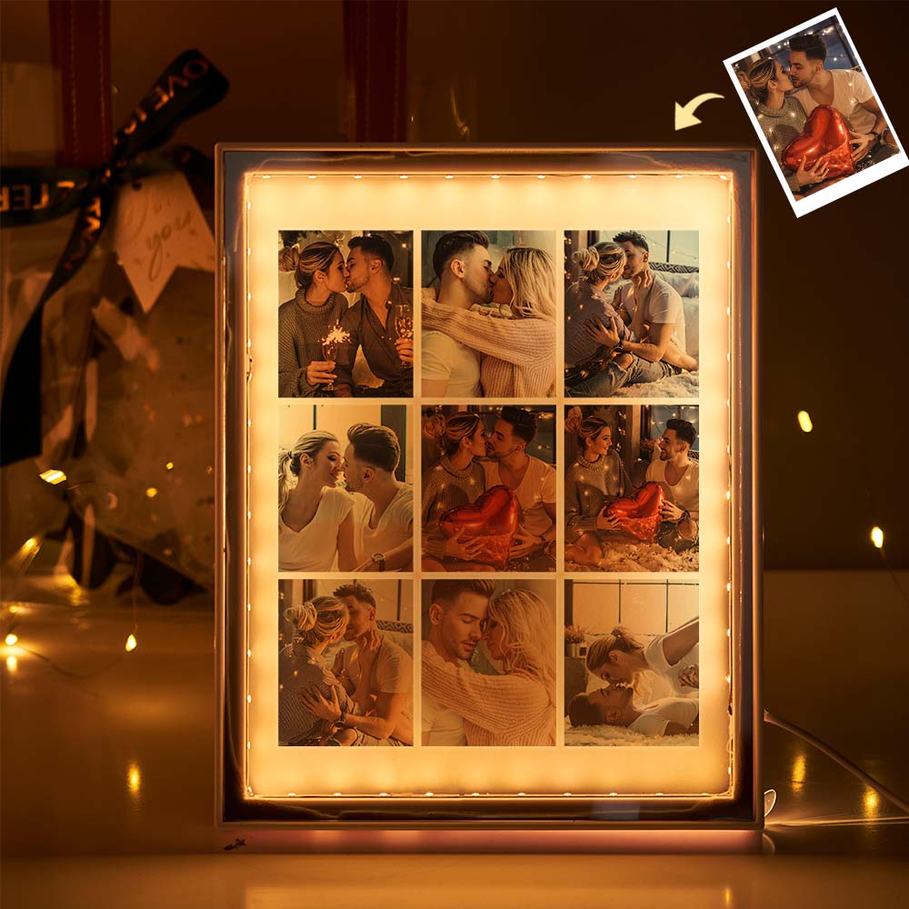 Custom Photo Frame Mirror Night Light – Personalized Birthday, Valentine’s Day, Christmas & Anniversary Gift - DiyGiftly
