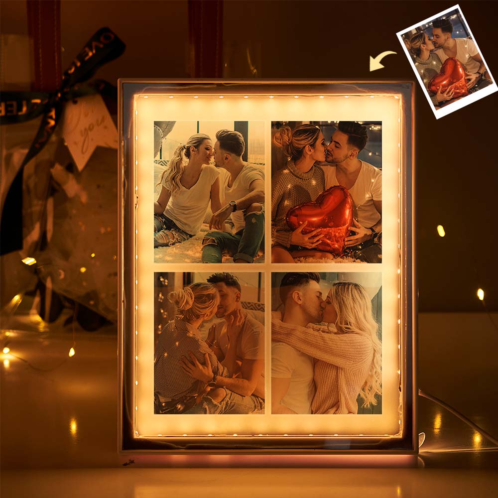 Custom Photo Frame Mirror Night Light – Personalized Birthday, Valentine’s Day, Christmas & Anniversary Gift - DiyGiftly