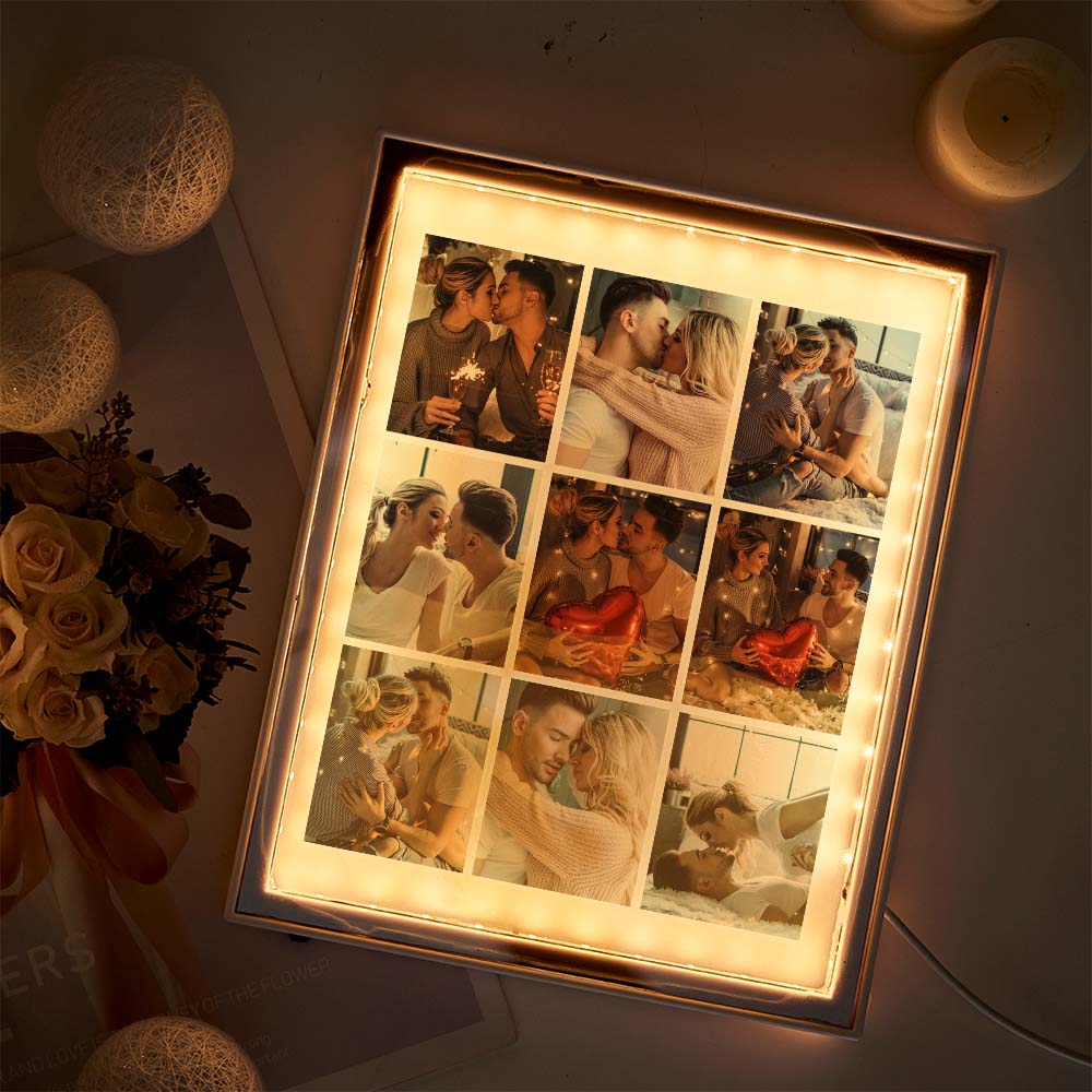Custom Photo Frame Mirror Night Light – Personalized Birthday, Valentine’s Day, Christmas & Anniversary Gift - DiyGiftly