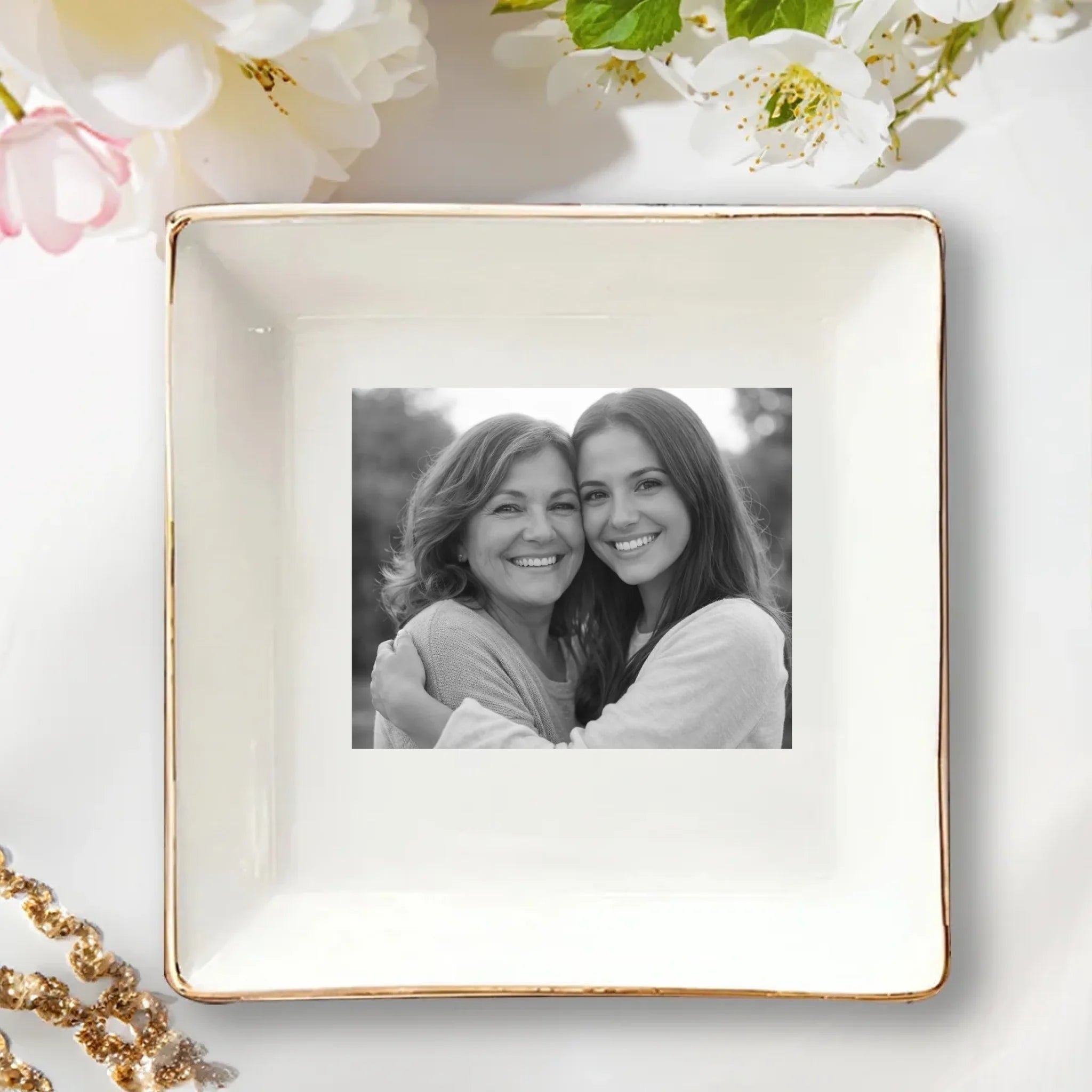 personalized photo full print jewelry dish baby shower gender display