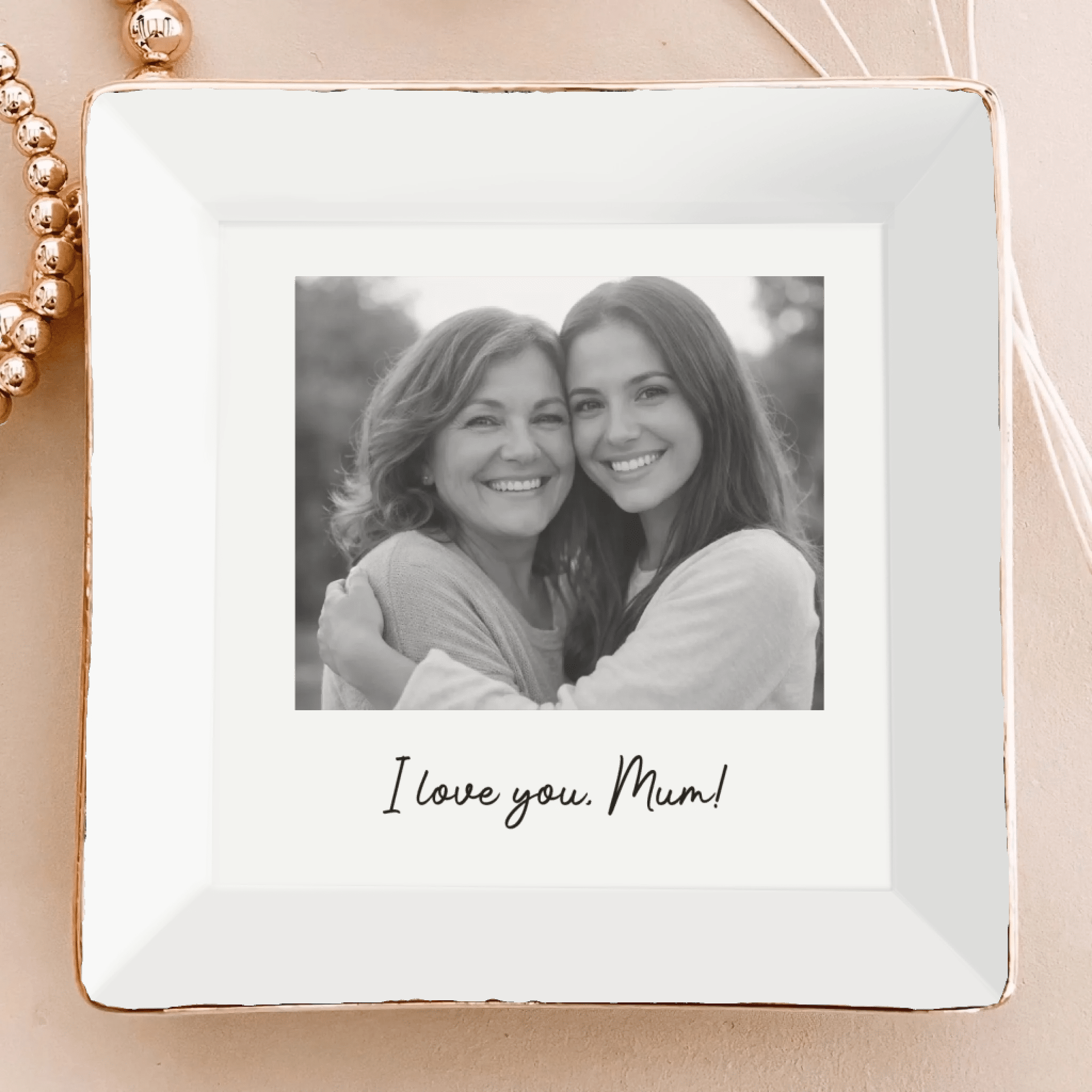 personalized photo full print jewelry dish baby shower gender display