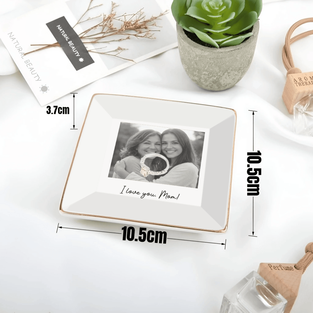 quality photo full print jewelry dish baby shower gender front view