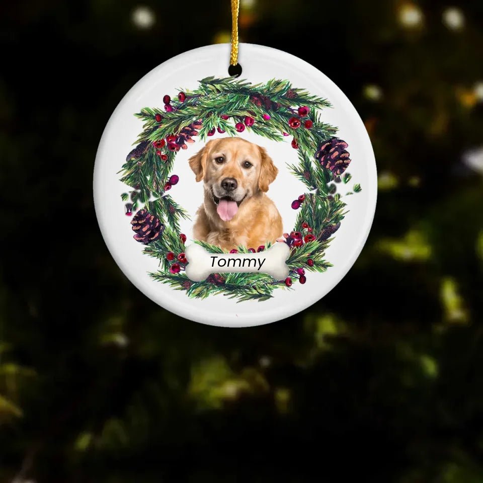 Custom Photo Fur Baby Christmas - Dog & Cat Personalized Custom Ornament - Ceramic Round Shaped - Christmas Gift For Pet Owners, Pet Lovers 671506 - DiyGiftly