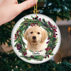 Custom Photo Fur Baby Christmas - Dog & Cat Personalized Custom Ornament - Ceramic Round Shaped - Christmas Gift For Pet Owners, Pet Lovers 671506 - DiyGiftly