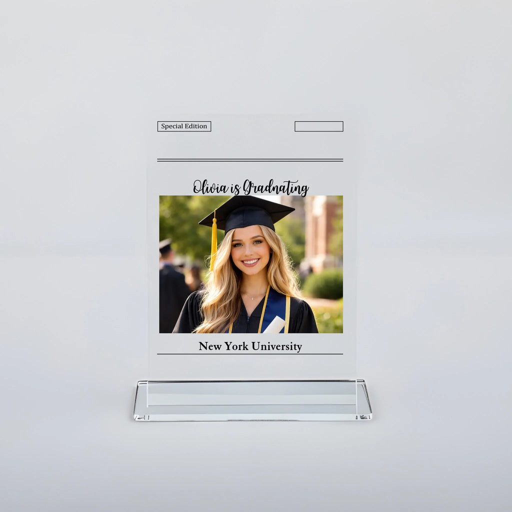 acrylic plaque gift for daughter custom photo graduation close up