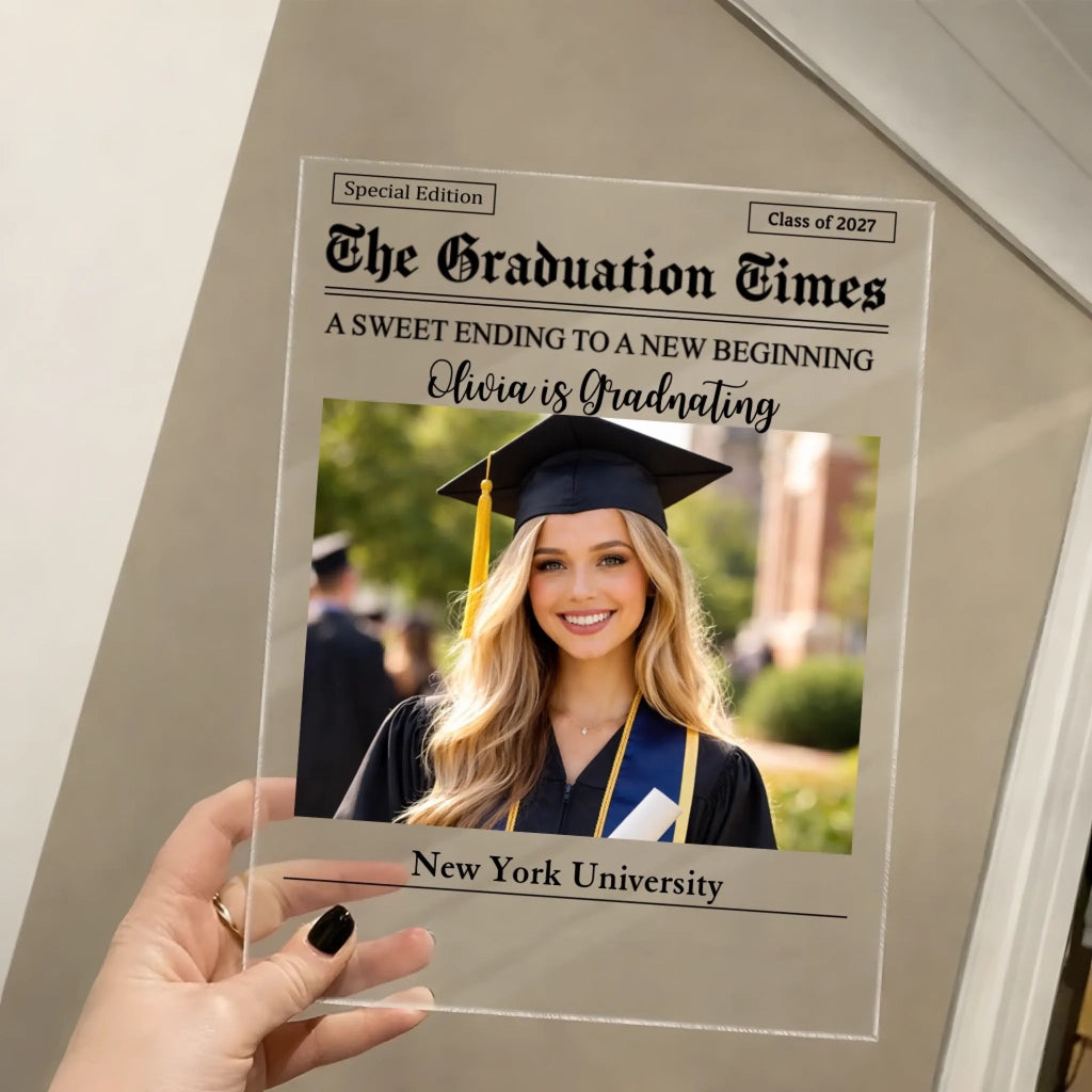 acrylic plaque custom photo gift for daughter graduation main image