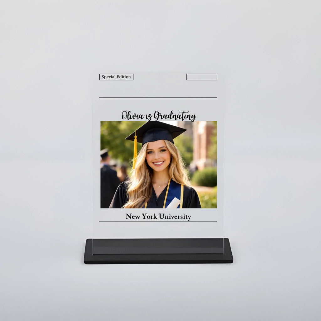 custom photo acrylic plaque graduation gift for daughter detail view