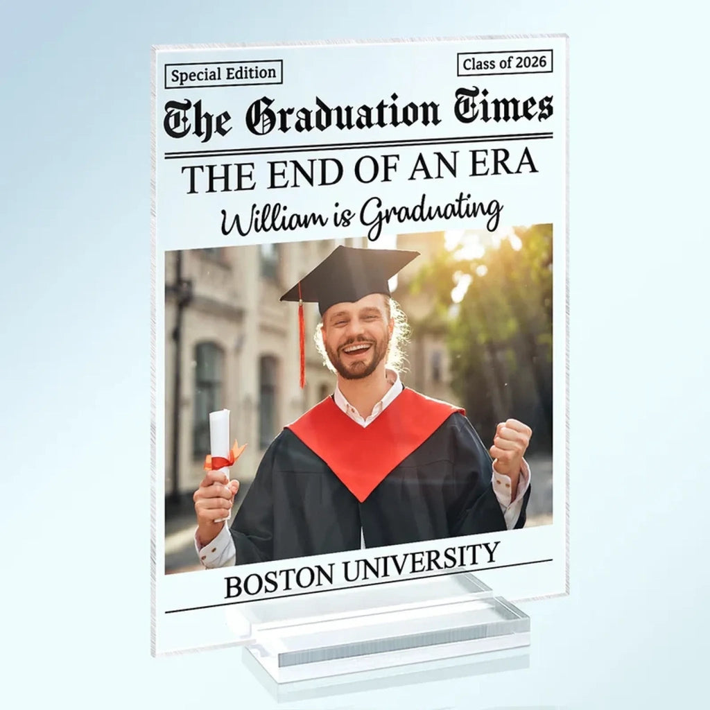 acrylic plaque custom photo graduation gift for daughter front view