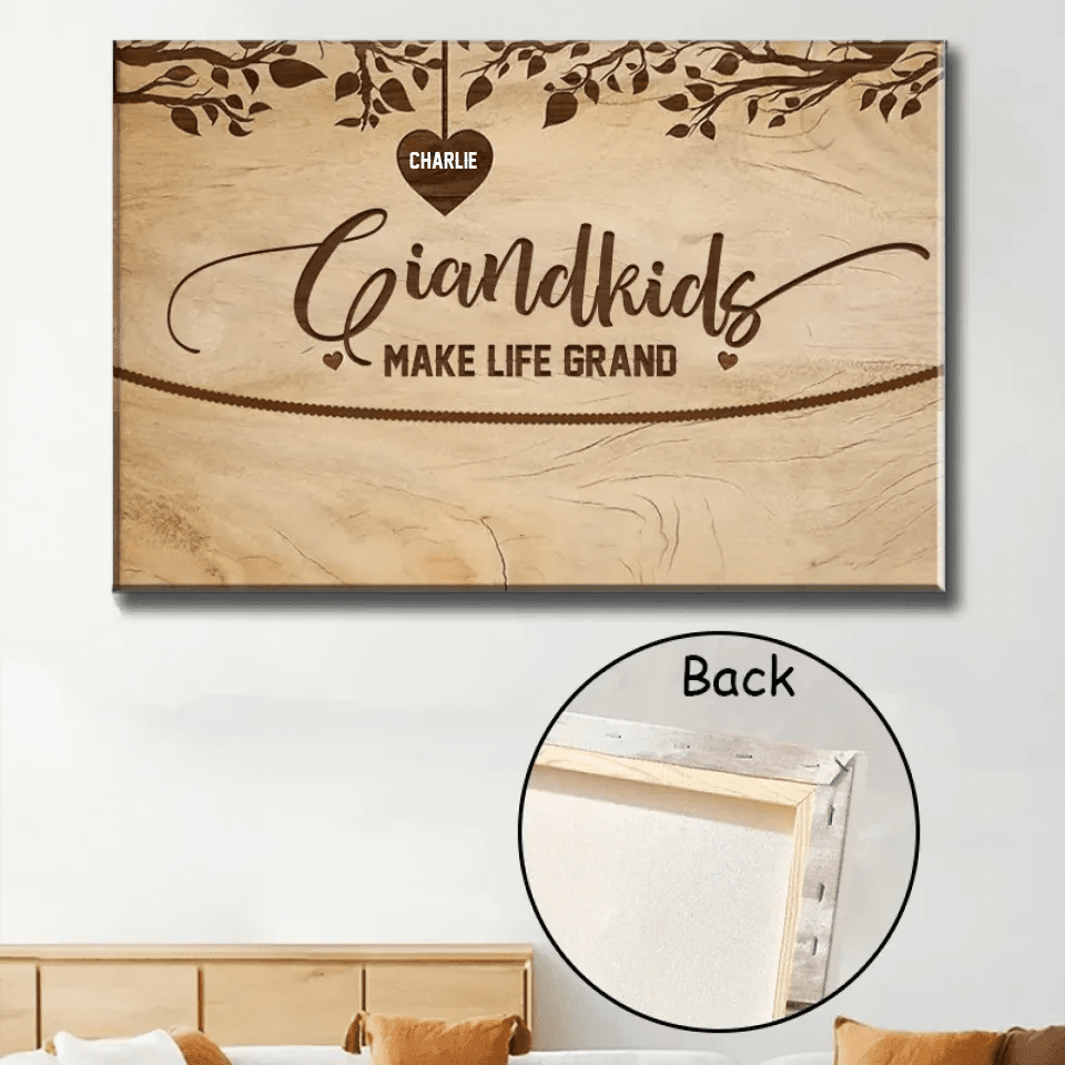 personalized poster grandkids make life grand photo keepsake grandparents day gift