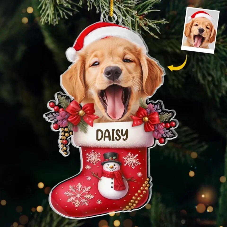 Custom Photo Happy Howlidays With All Our Love - Dog & Cat Personalized Custom Ornament - Acrylic, Wood Custom Shaped - Christmas Gift For Pet Owners, Pet Lovers 682414 - DiyGiftly