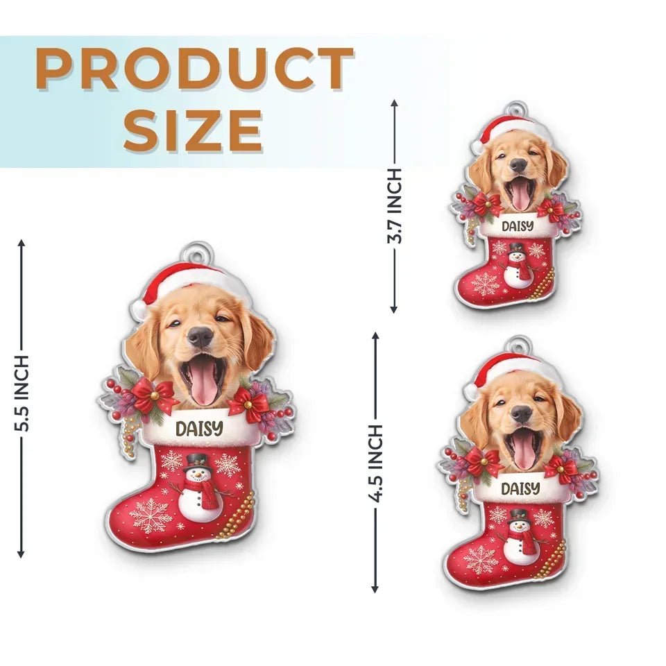 Custom Photo Happy Howlidays With All Our Love - Dog & Cat Personalized Custom Ornament - Acrylic, Wood Custom Shaped - Christmas Gift For Pet Owners, Pet Lovers 682414 - DiyGiftly