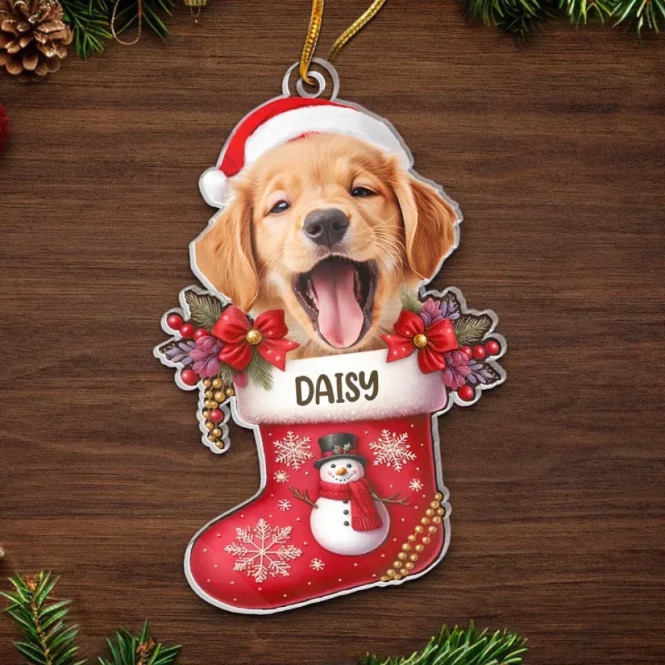 Custom Photo Happy Howlidays With All Our Love - Dog & Cat Personalized Custom Ornament - Acrylic, Wood Custom Shaped - Christmas Gift For Pet Owners, Pet Lovers 682414 - DiyGiftly