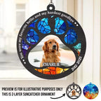 Custom Photo Hard To Say Goodbye To You - Memorial Personalized Window Hanging Suncatcher Ornament - Sympathy Gift For Pet Owners, Pet Lovers 665488 - DiyGiftly