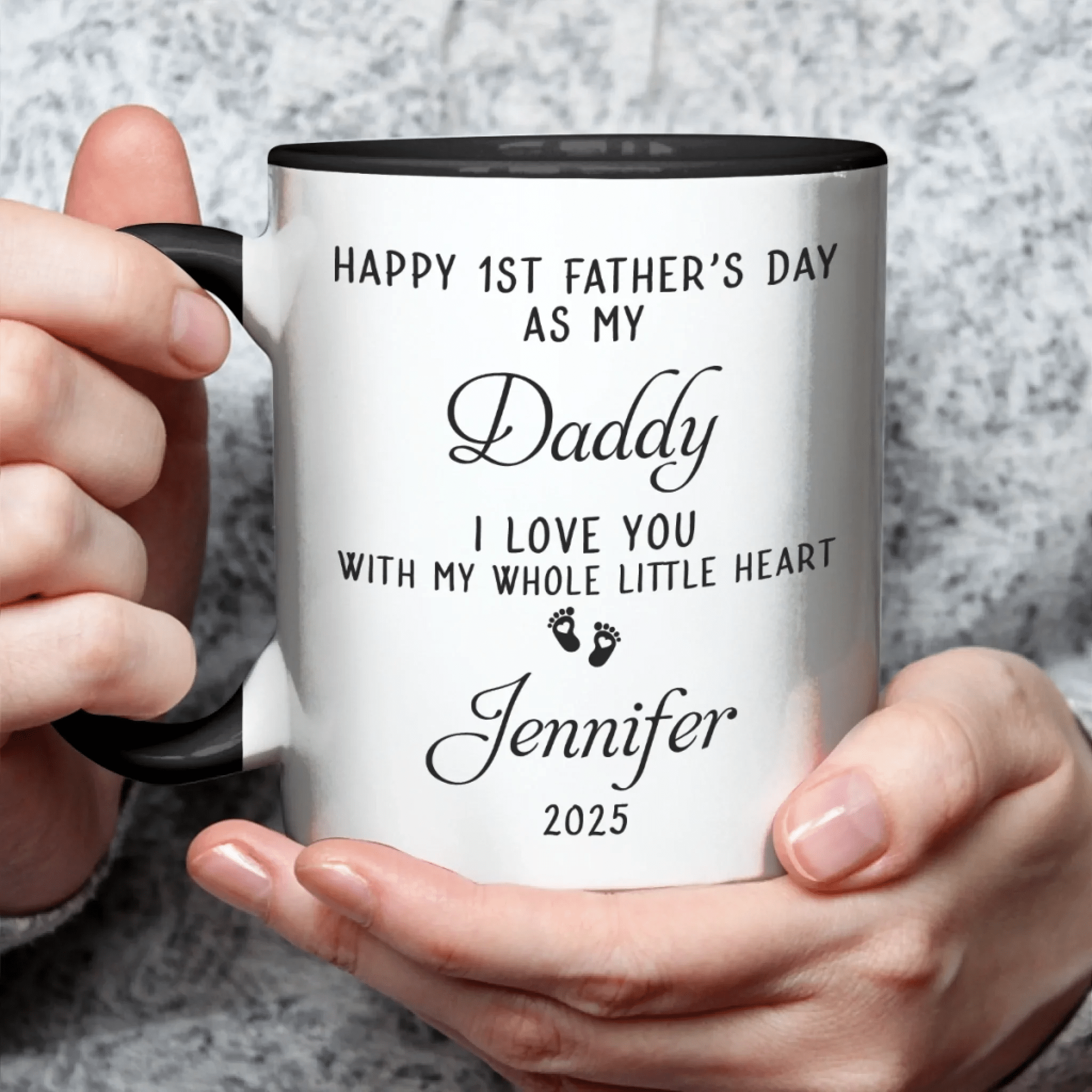 Custom Photo Hold Me Close, Even When Apart - Family Personalized Custom Accent Mug - Father's Day, Gift For Dad 85205248 - DiyGiftly
