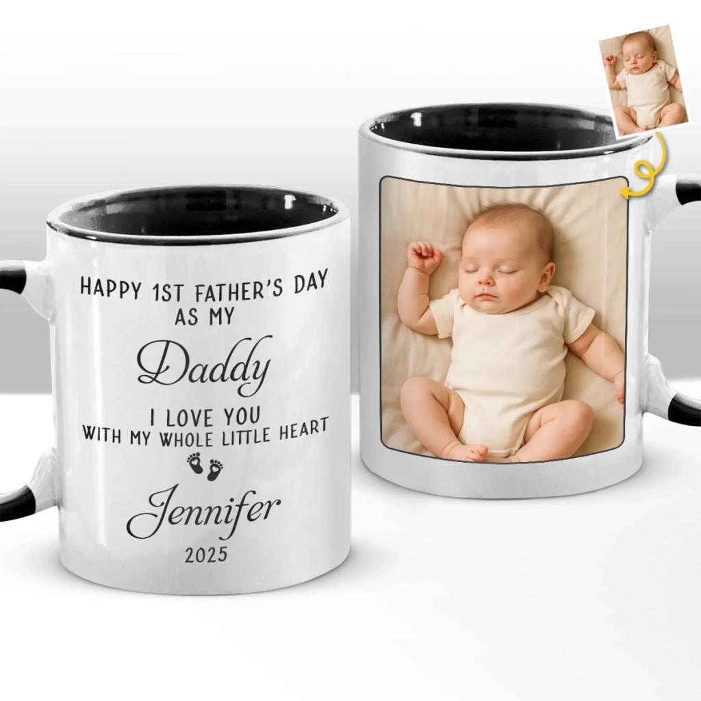 Custom Photo Hold Me Close, Even When Apart - Family Personalized Custom Accent Mug - Father's Day, Gift For Dad 85205248 - DiyGiftly
