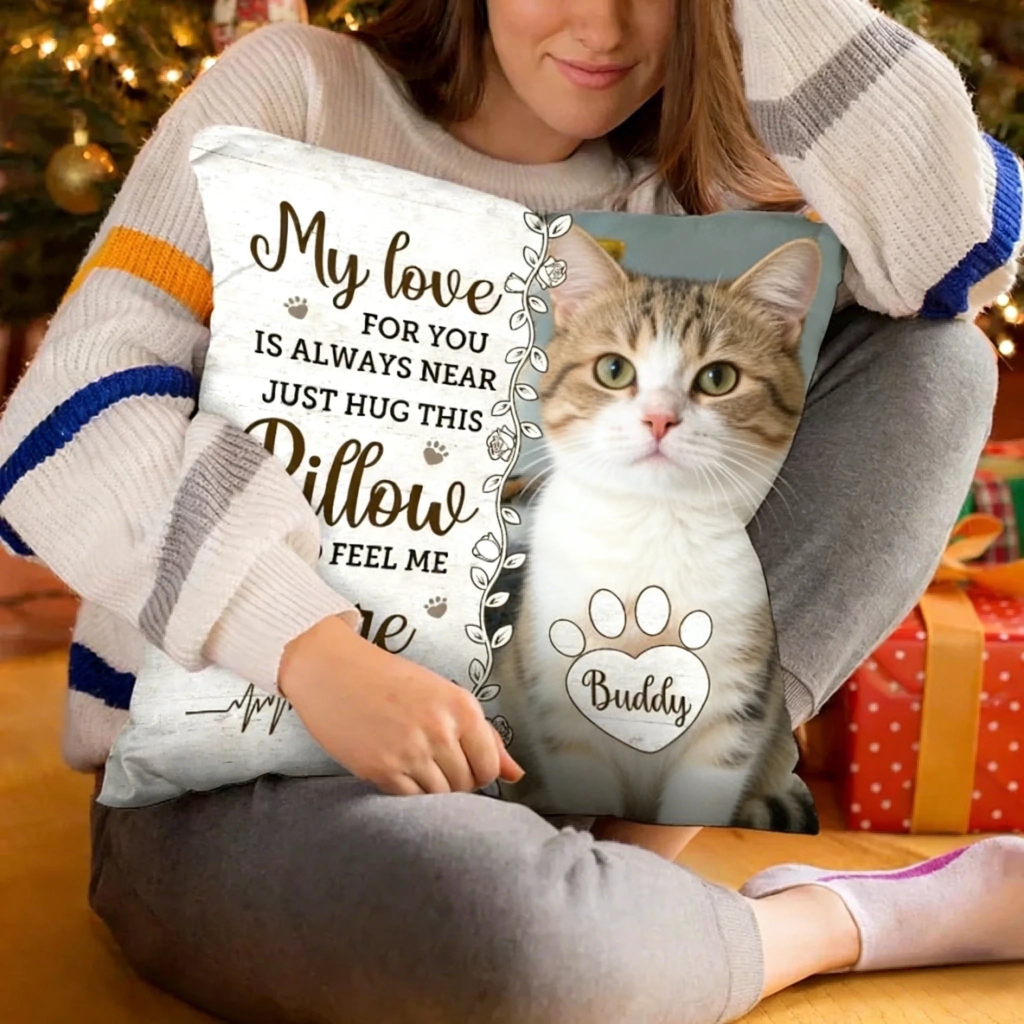 personalized cat photo pillow loss of cat gift hug this then you know i m here