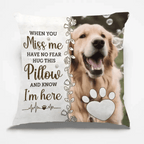 personalized cat photo pillow hug this then you know i m here loss of cat gift display keepsake