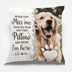 Custom Photo Hug This Pillow Then You Know I'm Here - Memorial Personalized Custom Pillow - Sympathy Gift, Gift For Pet Owners, Pet Lovers 683313 - DiyGiftly
