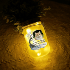 glowing memorial light personalized cat photo mason jar loss of cat gift