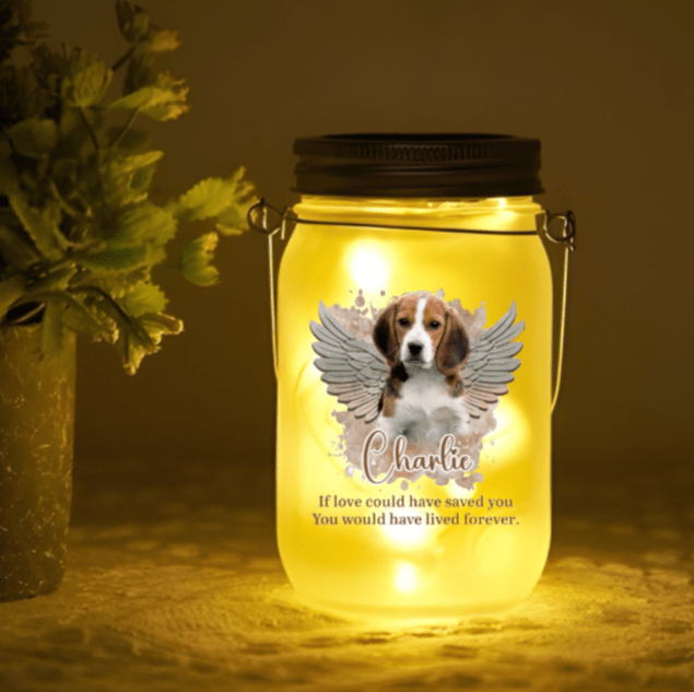 Custom Photo If Love Could Have Saved You - Memorial Personalized Custom Mason Jar Light - Sympathy Gift For Pet Owners, Pet Lovers 11183872 - DiyGiftly
