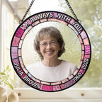 Custom Photo In Every Heartbeat, Your Love Lives On - Memorial Personalized Custom Stained Glass Window Hanging Suncatcher - Sympathy Gift For Family Members 666934 - DiyGiftly