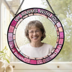 Custom Photo In Every Heartbeat, Your Love Lives On - Memorial Personalized Custom Stained Glass Window Hanging Suncatcher - Sympathy Gift For Family Members 666934 - DiyGiftly