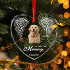 Glass Ornament Personalized Photo Christmas Sympathy Gift for Loss of Dog