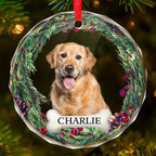 Custom Photo Journeying To The Rainbow Bridge, Leaving Love In Every Step - Memorial Personalized Custom Circle Glass Ornament - Christmas Gift, Sympathy Gift For Pet Owners, Pet Lovers 685968 - DiyGiftly