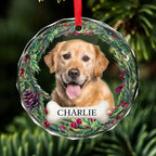 Custom Photo Journeying To The Rainbow Bridge, Leaving Love In Every Step - Memorial Personalized Custom Circle Glass Ornament - Christmas Gift, Sympathy Gift For Pet Owners, Pet Lovers 685968 - DiyGiftly