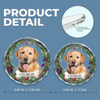 Custom Photo Journeying To The Rainbow Bridge, Leaving Love In Every Step - Memorial Personalized Custom Circle Glass Ornament - Christmas Gift, Sympathy Gift For Pet Owners, Pet Lovers 685968 - DiyGiftly