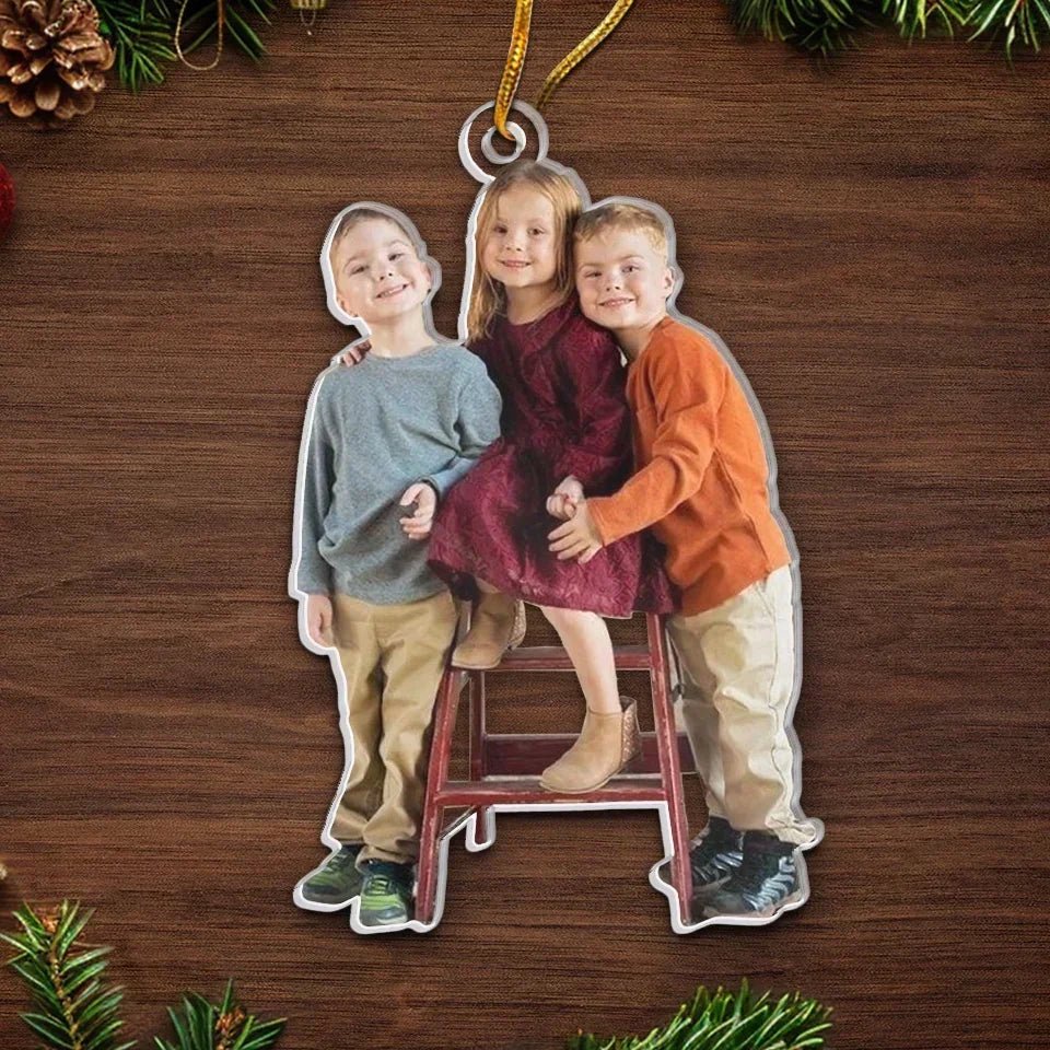 Custom Photo Keep Calm And Have A Merry Christmas - Family Personalized Custom Ornament - Acrylic Custom Shaped - Christmas Gift For Family Members, Siblings, Brothers, Sister 684925 - DiyGiftly