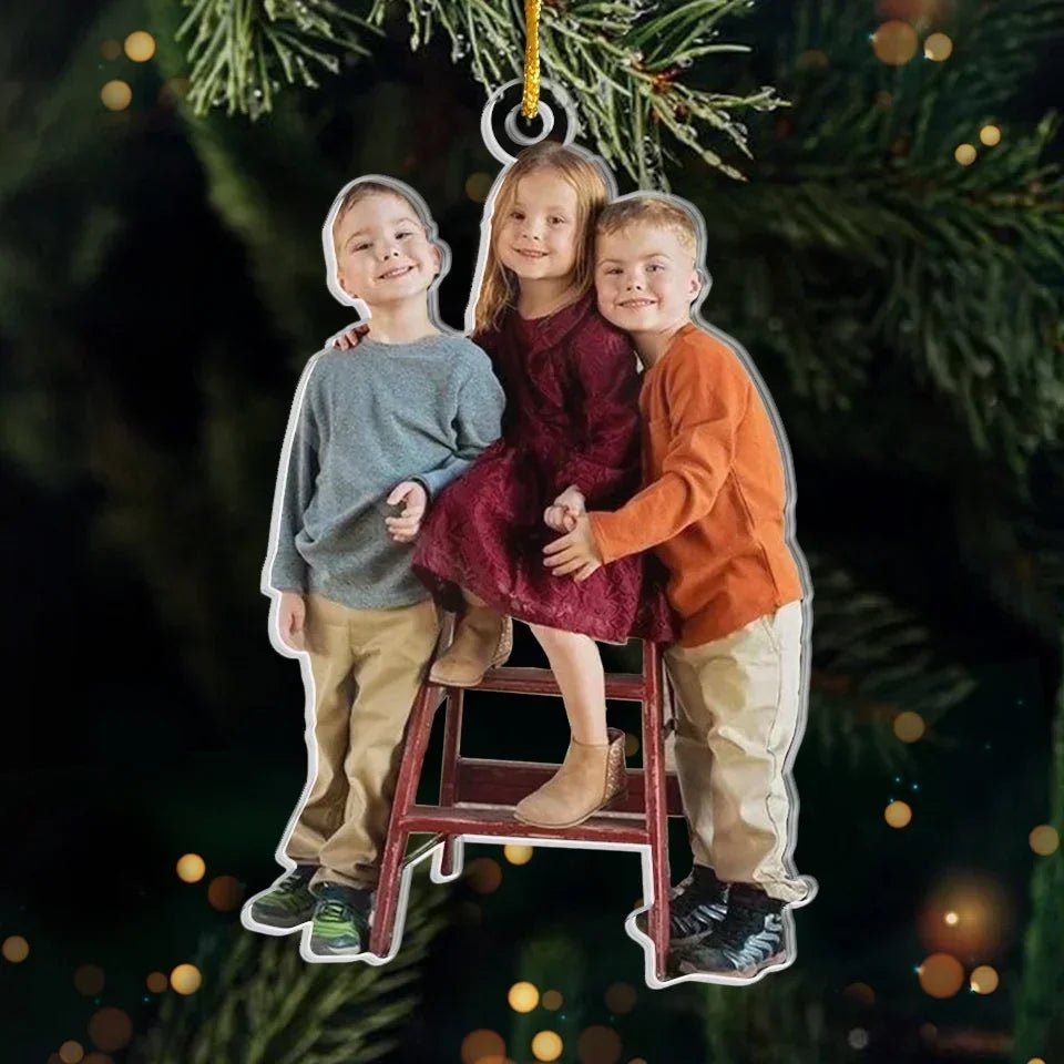 Custom Photo Keep Calm And Have A Merry Christmas - Family Personalized Custom Ornament - Acrylic Custom Shaped - Christmas Gift For Family Members, Siblings, Brothers, Sister 684925 - DiyGiftly