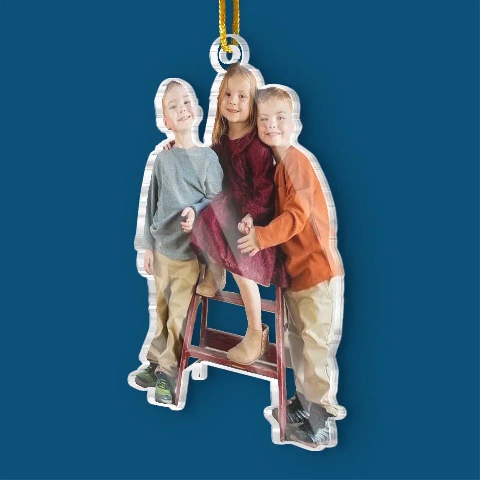 Custom Photo Keep Calm And Have A Merry Christmas - Family Personalized Custom Ornament - Acrylic Custom Shaped - Christmas Gift For Family Members, Siblings, Brothers, Sister 684925 - DiyGiftly