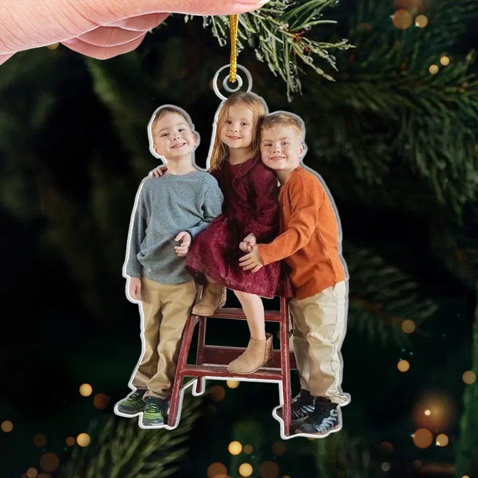Custom Photo Keep Calm And Have A Merry Christmas - Family Personalized Custom Ornament - Acrylic Custom Shaped - Christmas Gift For Family Members, Siblings, Brothers, Sister 684925 - DiyGiftly